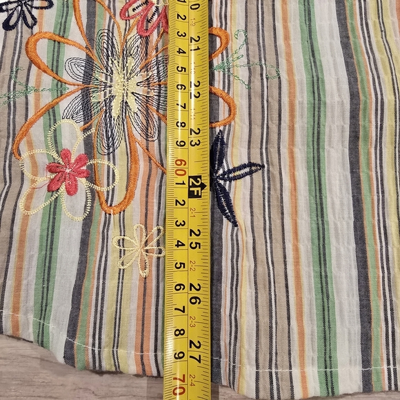 Alfred Dunner Women's Striped Embroidered Button-Down 20 W Colorful 3/4 Sleeve. - Picture 12 of 12